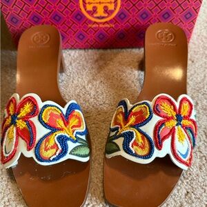 Tory Burch Size 9. Bianca Colorful Embroidered Women's Sandals